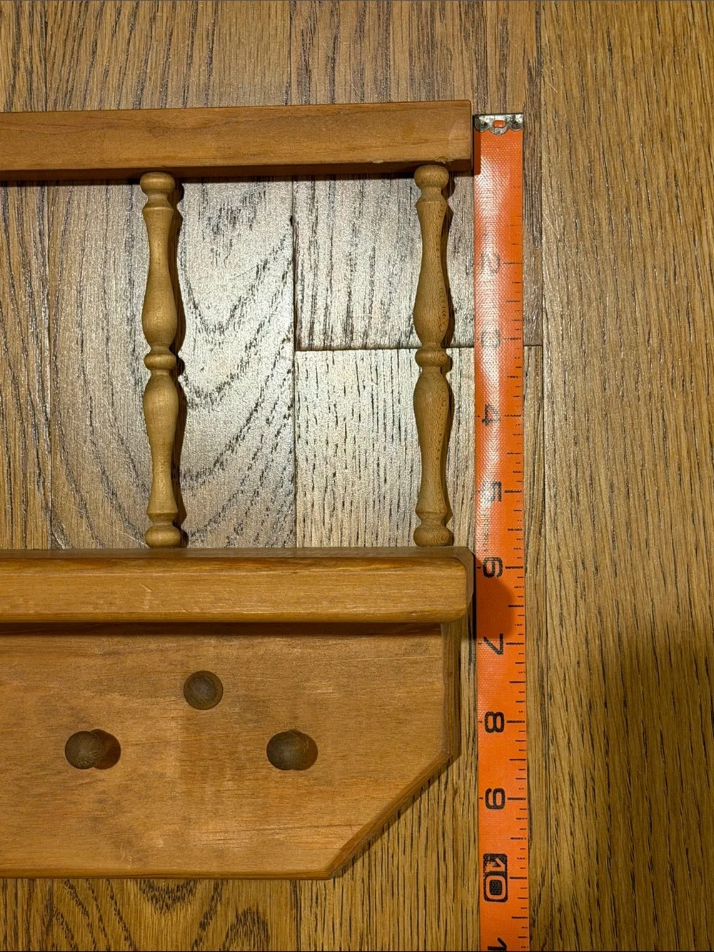 Vintage Wooden Stair Step Wall Shelf with Hearts  1980’s.